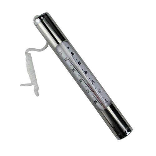 6in Silver Metallic Round Thermometer